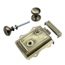 Prima - Door Fancy Rim Latch + Mushroom Rim Knob 125mm x 120mm - Antique Brass - BH1017XL