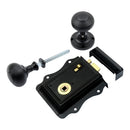 Prima - Door Fancy Rim Latch + Reeded Rim Knob 125mm x 120mm - Matt Black - BH1018BL/MB
