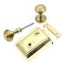 Prima - Door Fancy Rim Latch + Reeded Rim Knob 125mm x 120mm - Polished Brass - BH1018PB/PB