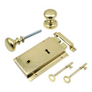 Prima - Door Heavy Cast Rim Lock + Mushroom Rim Knob Left 155mm x 105mm - Polished Brass - BH1019PB/LH