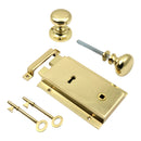 Prima - Door Heavy Cast Rim Lock + Mushroom Rim Knob Right 155mm x 105mm - Polished Brass - BH1019PB/RH