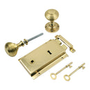 Prima - Door Heavy Cast Rim Lock + Reeded Rim Knob Left 155mm x 105mm - Polished Brass - BH1020PB/LH