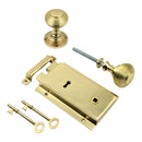 Prima - Door Heavy Cast Rim Lock + Reeded Rim Knob Right 155mm x 105mm - Polished Brass - BH1020PB/RH