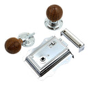 Prima - Door Fancy Rim Lock + Rosewood Reeded Rim Knob 125mm x 120mm - Bright Chrome - BH1026BC