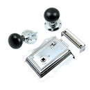 Prima - Door Fancy Rim Lock + Ebony Mushroom Rim Knob 125mm x 120mm - Bright Chrome - BH1027BC