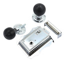 Prima - Door Fancy Rim Lock + Ebony Reeded Rim Knob 125mm x 120mm - Bright Chrome - BH1028BC