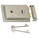Prima - Door Rim Lock 155mm x 105mm - Satin Nickel - BH46