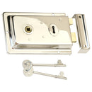 Prima - Door Rim Lock 155mm x 105mm - Polished Nickel - BH48