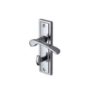Heritage Brass Door Handle for Bathroom Boston Design Polished Chrome finish - BOS1030-PC - Choice Handles