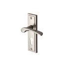 Heritage Brass Door Handle for Euro Profile Plate Boston Design Satin Nickel finish - BOS1048-SN - Choice Handles