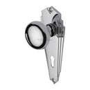 Heritage Brass Mortice Knob on Lock Plate Broadway Design Polished Chrome finish - BR1800-PC - Choice Handles