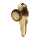 Heritage Brass Mortice Knob on Latch Plate Broadway Design Antique finish - BR1810-AT - Choice Handles