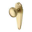 Heritage Brass Mortice Knob on Latch Plate Broadway Design Satin Brass finish - BR1810-SB - Choice Handles
