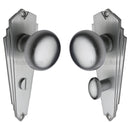 Heritage Brass Mortice Knob on Bathroom Plate Broadway Design Satin Chrome finish - BR1830-SC - Choice Handles