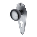 Heritage Brass Mortice Knob on Euro Profile Plate Broadway Design Satin Chrome finish - BR1848-SC - Choice Handles