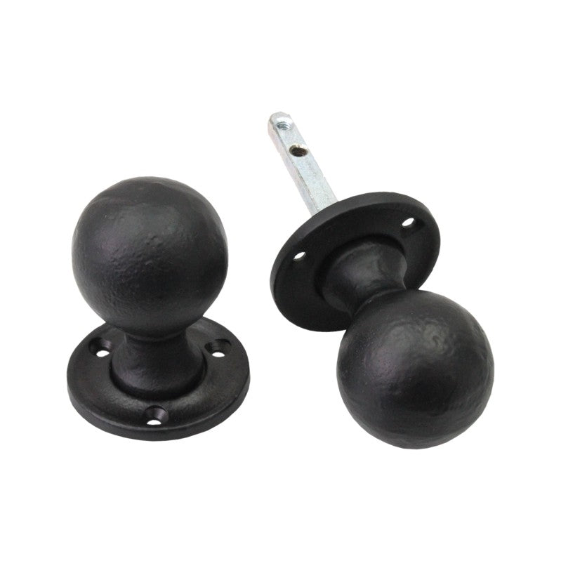 Spira Brass - Ball Rim/Mortice Door Knob - Black - BR4301 - Choice Handles