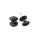 Spira Brass - Oval Rim/Mortice Door Knob - Black - BR4303 - Choice Handles