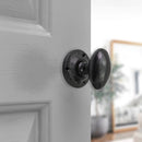 Spira Brass - Oval Rim/Mortice Door Knob - Black - BR4303 - Choice Handles