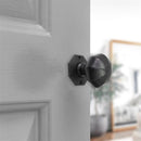 Spira Brass - Octagonal Rim/Mortice Door Knob - Black - BR4304 - Choice Handles