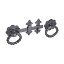 Spira Brass - 8"Fleur de Lys Twisted Ring Gate Latch - Black - BR4416 - Choice Handles