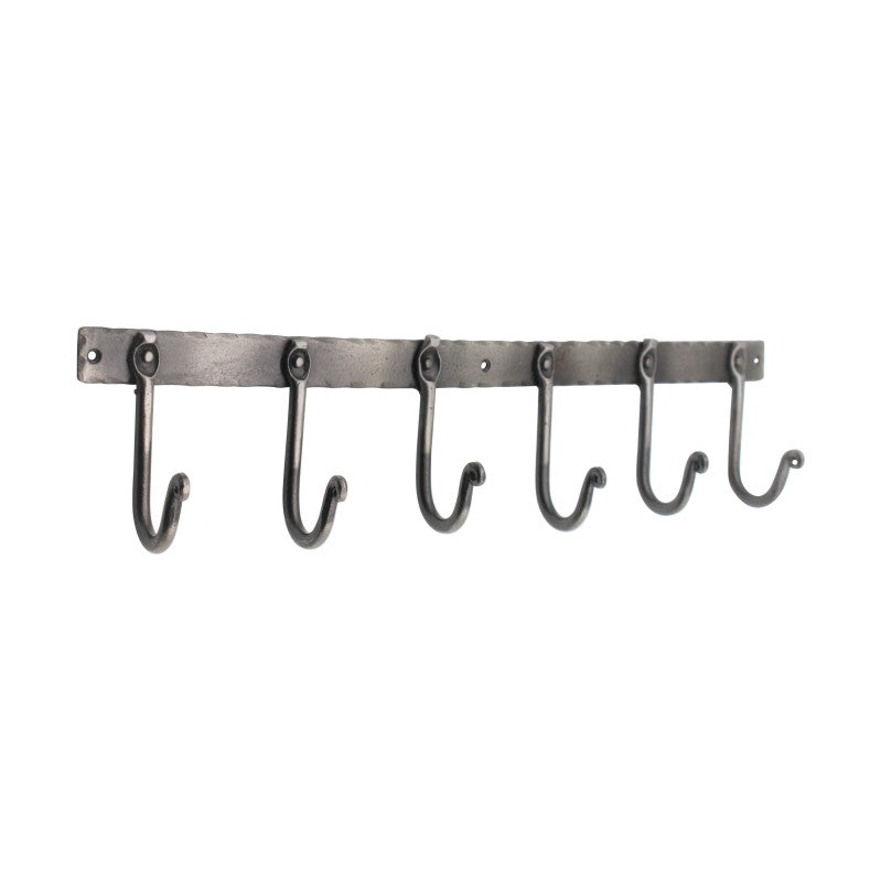 Spira Brass - Iron coat hook plain 6 leg  - Pewter - BR605 - Choice Handles