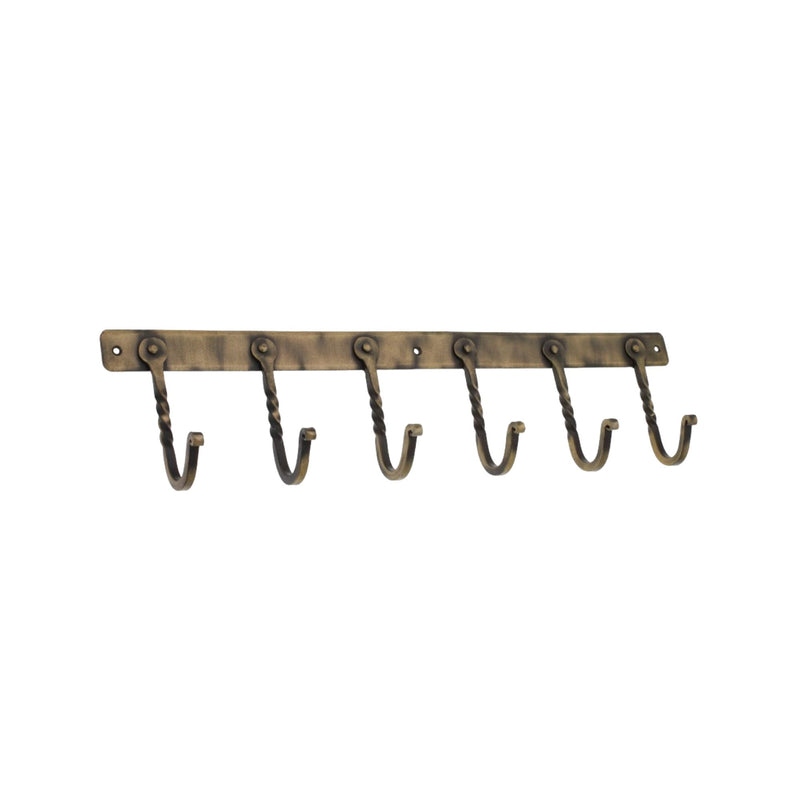 Spira Brass - Iron Coat Hook Twisted 6 leg - Antique - BR606LANT - Choice Handles