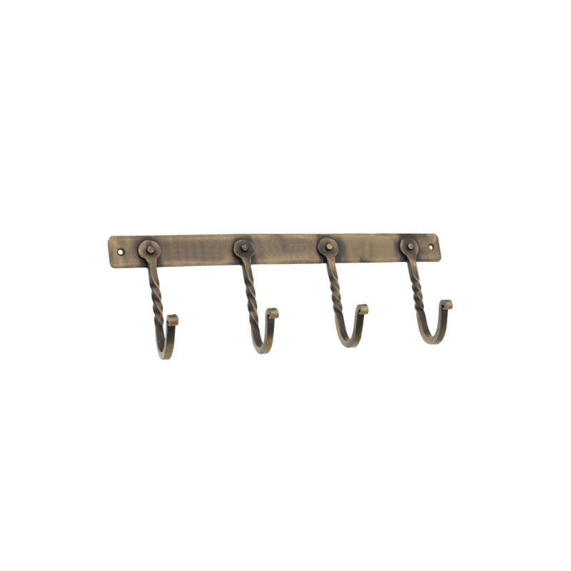 Spira Brass - Iron Coat Hook Twisted 4 leg - Antique - BR606SANT - Choice Handles