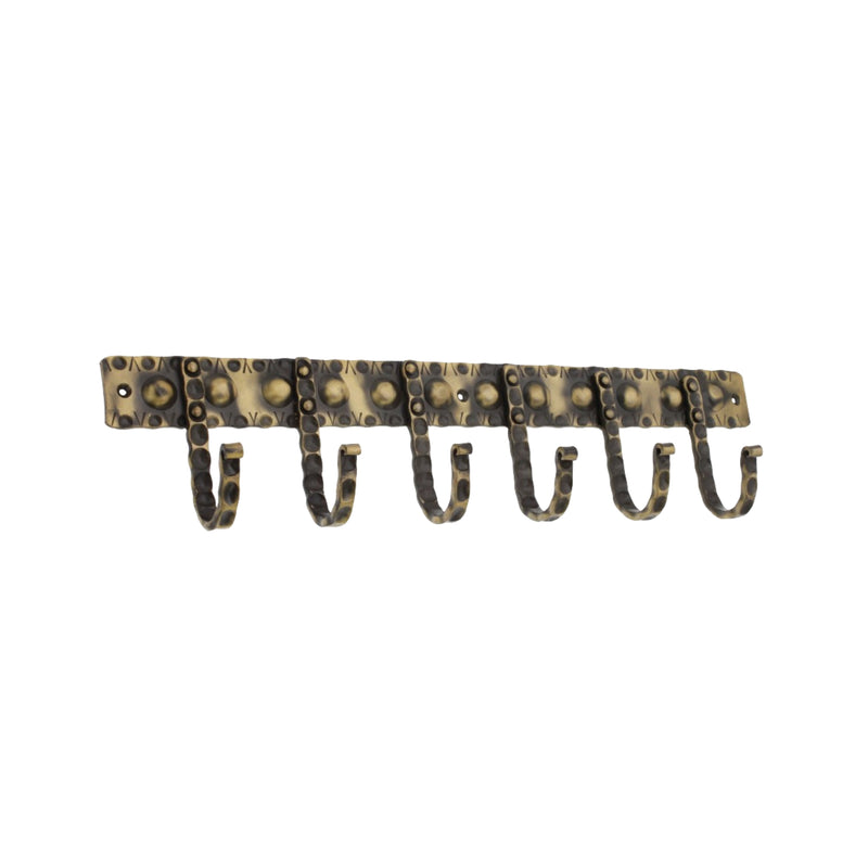 Spira Brass - Iron Coat Hook Dotted 6 leg - Antique - BR610LANT - Choice Handles