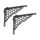 Spira Brass - Honeycomb Shelf Bracket Black (Sold in Pairs) - BR701BLK - Choice Handles