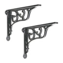 Spira Brass - Edwardian Scroll Shelf Bracket Black (Sold in Pairs) - BR702BLK - Choice Handles