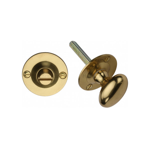 Heritage Brass Bolt for Privacy in Bathroom or Bedroom Doors Polished Brass finish - BT15-PB - Choice Handles