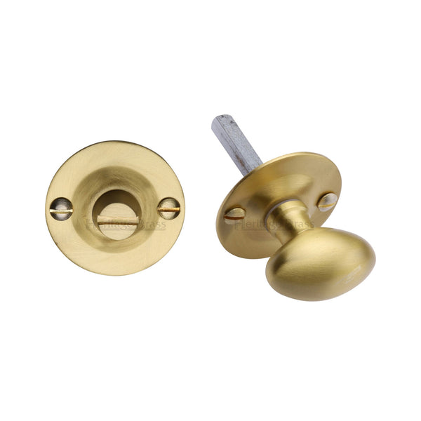 Heritage Brass Bolt for Privacy in Bathroom or Bedroom Doors Satin Brass finish - BT15-SB - Choice Handles