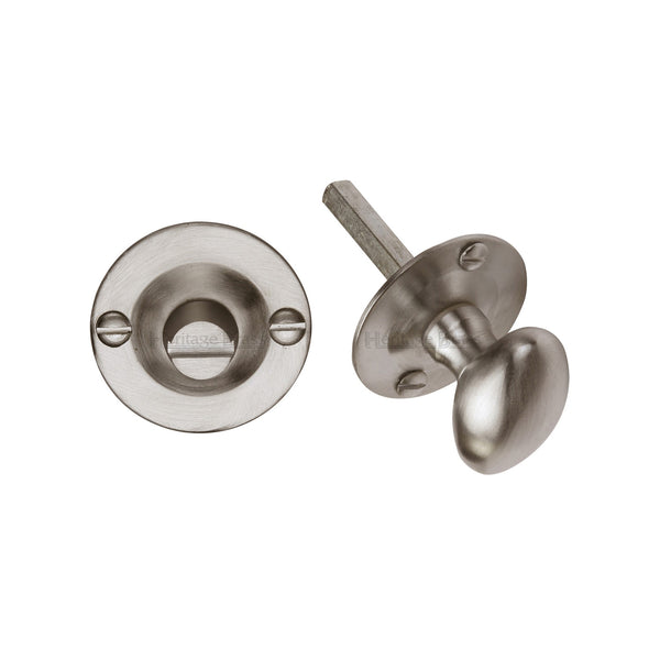 Heritage Brass Bolt for Privacy in Bathroom or Bedroom Doors Satin Nickel finish - BT15-SN - Choice Handles