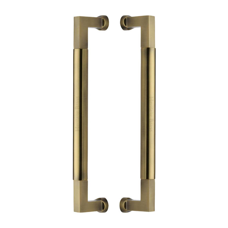 Heritage Brass Door Pull Handle Bauhaus Design 330mm Antique Brass Finish - BTB1312 330-AT - Choice Handles