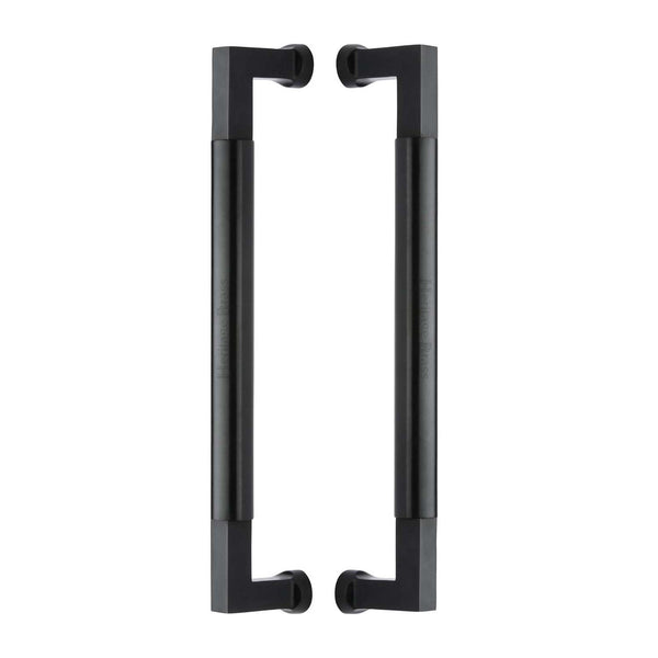 Heritage Brass Door Pull Handle Bauhaus Design 330mm Matt Black Finish - BTB1312 330-BKMT - Choice Handles