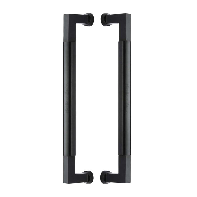Heritage Brass Door Pull Handle Bauhaus Design 330mm Matt Black Finish - BTB1312 330-BKMT - Choice Handles
