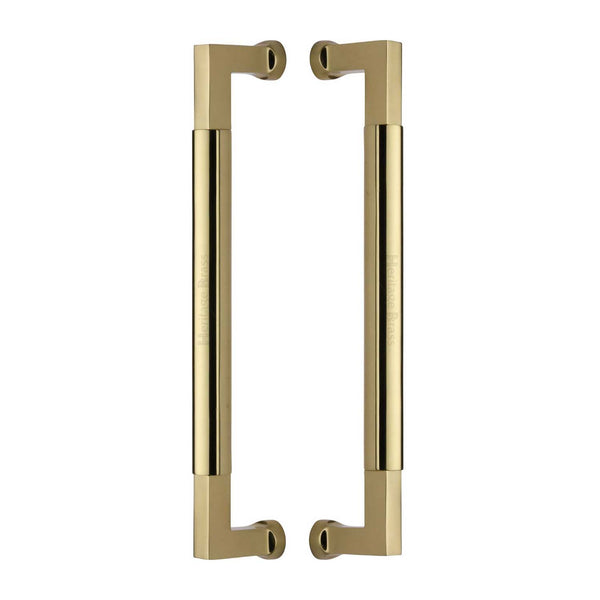 Heritage Brass Door Pull Handle Bauhaus Design 330mm Polished Brass Finish - BTB1312 330-PB - Choice Handles