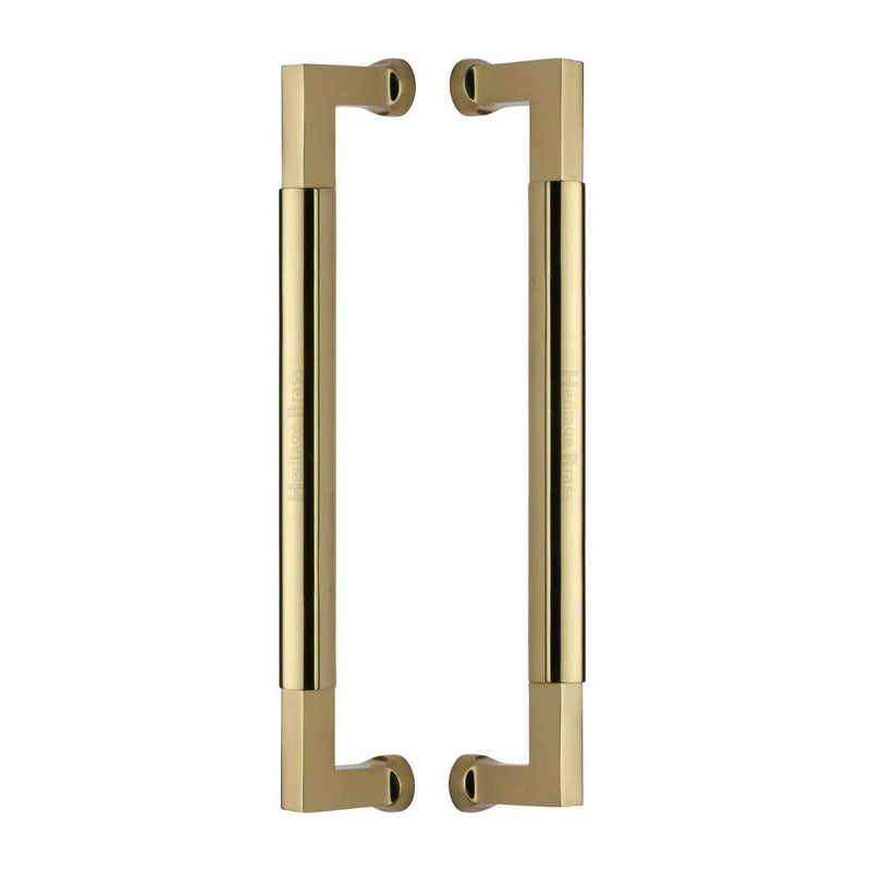 Heritage Brass Door Pull Handle Bauhaus Design 330mm Polished Brass Finish - BTB1312 330-PB - Choice Handles