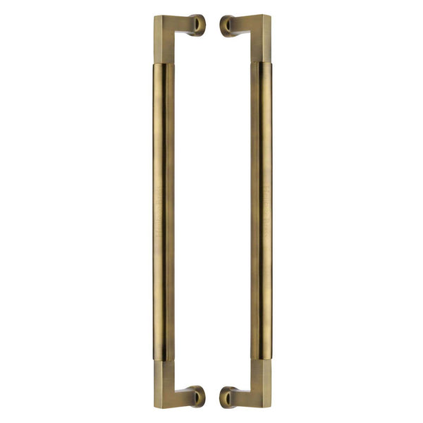 Heritage Brass Door Pull Handle Bauhaus Design 483mm Antique Brass Finish - BTB1312 483-AT - Choice Handles