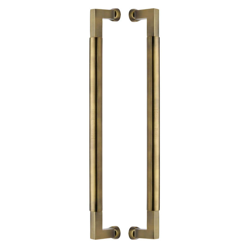 Heritage Brass Door Pull Handle Bauhaus Design 483mm Antique Brass Finish - BTB1312 483-AT - Choice Handles