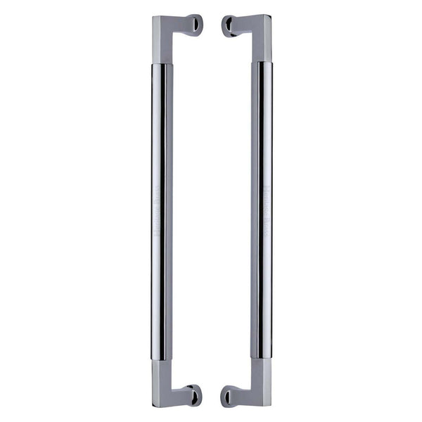 Heritage Brass Door Pull Handle Bauhaus Design 483mm Polished Chrome Finish - BTB1312 483-PC - Choice Handles