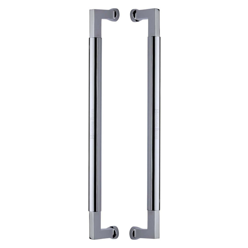Heritage Brass Door Pull Handle Bauhaus Design 483mm Polished Chrome Finish - BTB1312 483-PC - Choice Handles