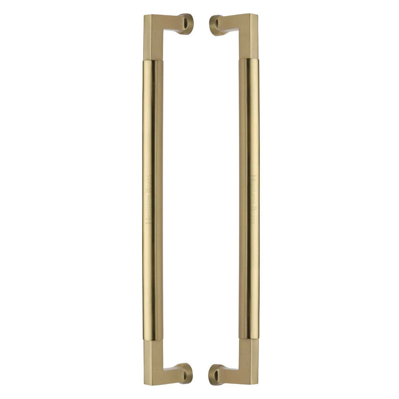 Heritage Brass Door Pull Handle Bauhaus Design 483mm Satin Brass Finish - BTB1312 483-SB - Choice Handles