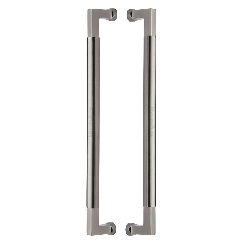 Heritage Brass Door Pull Handle Bauhaus Design 483mm Satin Nickel Finish - BTB1312 483-SN - Choice Handles