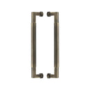Heritage Brass Back to Back Door Pull Handle Bauhaus Knurled Design 330mm Antique Brass Finish - BTB1315 330-AT - Choice Handles