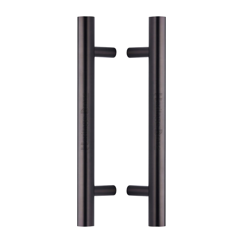 Heritage Brass Back to Back Door Pull Handle Bar Design 305mm Matt Bronze Finish - BTB1361 305-MB - Choice Handles