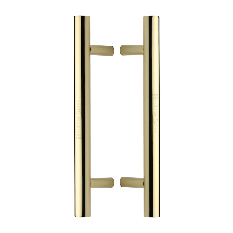 Heritage Brass Back to Back Door Pull Handle Bar Design 305mm Polished Brass Finish - BTB1361 305-PB - Choice Handles