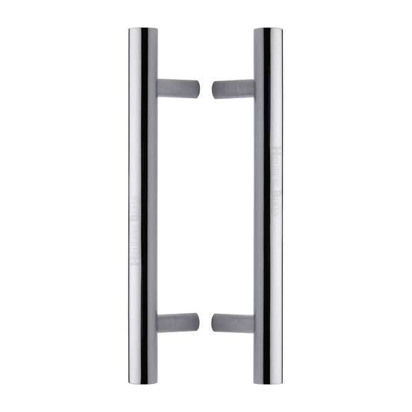 Heritage Brass Back to Back Door Pull Handle Bar Design 305mm Polished Chrome Finish - BTB1361 305-PC - Choice Handles