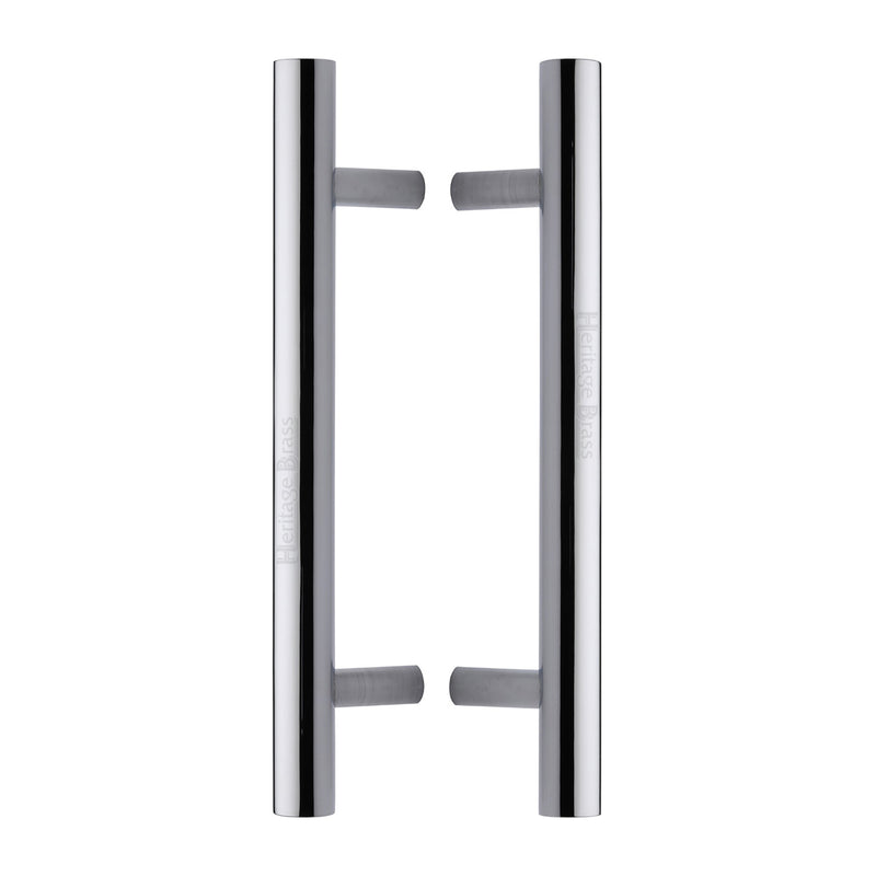 Heritage Brass Back to Back Door Pull Handle Bar Design 305mm Polished Chrome Finish - BTB1361 305-PC - Choice Handles
