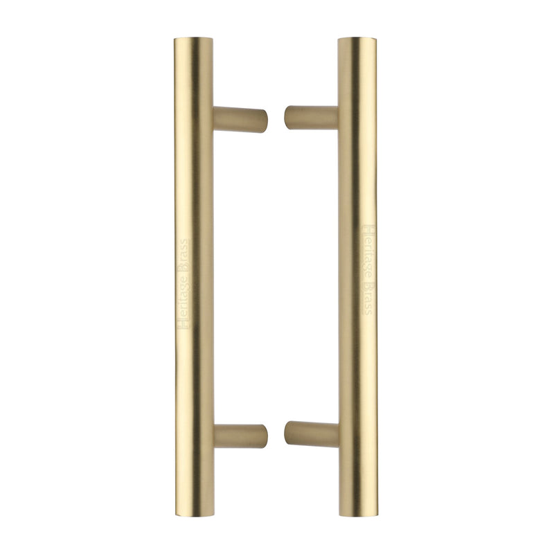 Heritage Brass Back to Back Door Pull Handle Bar Design 305mm Satin Brass Finish - BTB1361 305-SB - Choice Handles